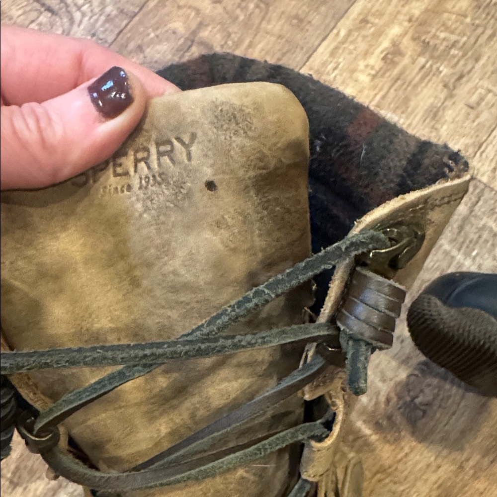 Sperry Brown and Black Waterproof Lace-Up Duck Boot with Buckle - Picture 4 of 5